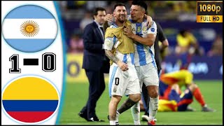 Argentina1 Vs 0Colombia Highlights Argentina Wins Copa America Final 20241080pHD [upl. by Pals]