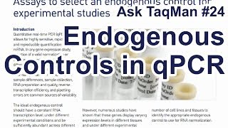 Endogenous Controls in qPCR  Ask TaqMan 24 [upl. by Normy]