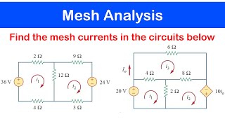 ☑️14  Mesh Analysis with Voltage Sources [upl. by Hertha]