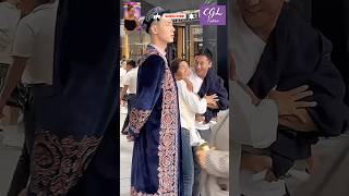 Kazakhstan street fashion walk with traditional clothes fashion streetfashion national [upl. by Elleryt]