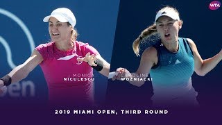 Monica Niculescu vs Caroline Wozniacki  2019 Miami Open Third Round  WTA Highlights [upl. by Marala787]