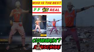 Free fire emote vs real life emote remix shorts  shorts freefire [upl. by Yrollam798]