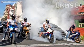 Bikers 84  Superbikes Burnouts Wheelies Revs BMW Ducati Kawasaki Honda amp More [upl. by Atneuqal]