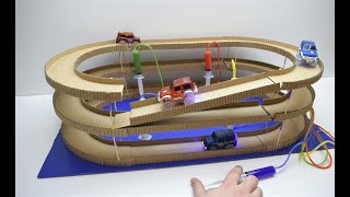 How to Make Amazing Hydraulic Powered Magic track with magic cars from Cardboard [upl. by Haroldson]