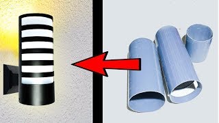 making Wall lamp from PVC pipe  wall lamp making at home [upl. by Shiff]