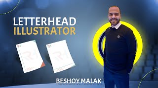 تصميم ليترهيد علي الاليستريتور  letterhead design  illstrator besho malak بيشو ملاك [upl. by Zerlina]