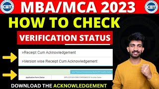 How to Check MBAMCA Document Verification Status 2023  Download Acknowledgement Receipt [upl. by Fugere708]