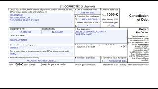 1099 C DEBT CANCELLATIONExplained [upl. by Perloff]