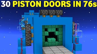 🦅 Minecraft Bedrock 120  30 Piston Doors In 76s [upl. by Gorey]