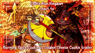 Cookie Run Kingdom react to Burning Spice Cookie vs Golden Cheese Cookie Trailer  CRK x Gacha [upl. by Eal]