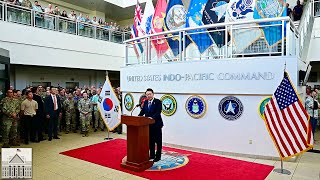 President Yoon Suk Yeols Powerful Speech at US IndoPacific Command All Hands [upl. by Jordans]