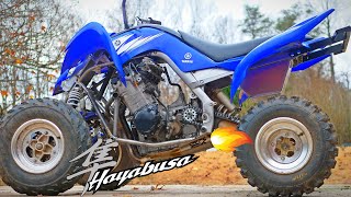 1300cc Hayabusa in my raptor 700r quad part 1 [upl. by Eednak]