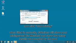 Bitcoin mining with GUIminer tutorial  easy [upl. by Nalac]