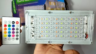 RGB Flood Led Light Unboxing  RGB Flood Light 50W With Remote Control [upl. by Yerga994]