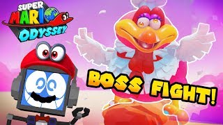 Super Mario Odyssey BOSS FIGHT  Cookatiel Weird Bird boss Luncheon Kingdom [upl. by Abey]