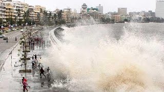 Marine drive Hightide  Mumbai Rains  HD Mumbai [upl. by Ihsakat]