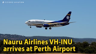 Nauru Airlines VHINU arriving on RW03 at Perth Airport [upl. by Meletius]