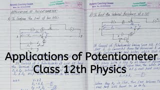 Applications of Potentiometer Chapter 3 Current Electricity Class 12 Physics [upl. by Hanad743]