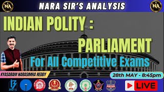 Indian Polity  Parliament for all competitive Exams polity parliament [upl. by Billie]