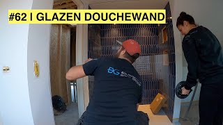 GLAZEN DOUCHEWAND PLAATSEN  BADKAMER BOUWEN  KLUSVROUW 62 [upl. by Atteuqihc]