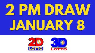 2pm Lotto Result January 8 2024 Swertres Ez2 [upl. by Aleak]