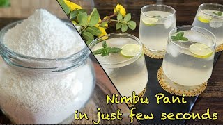 Instant Nimbu Pani Premix  Just add chilled water  नींबू पानी पाउडर  Instant Lemonade Premix [upl. by Adnamar]