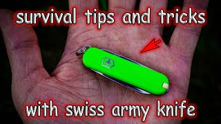 Useful Survival Tips and Tricks with mini Swiss Army Knife Victorinox classic SD [upl. by Anselma]