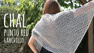 Tutorial Chal muy Fácil Punto Calado Ganchillo  Crochet [upl. by Carlota732]