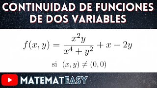 📌 Continuidad de Funciones de Dos Variables  Función Discontinua Ejercicio 1 [upl. by Annawit]