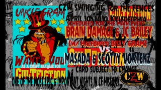 CULT FICTION  MASADA amp SCOTTY VORTEKZ VS BRAIN DAMAGE amp JC BAILEY w HalfBreed BILLY GRAM [upl. by Areehs84]