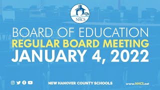 NHCS Board of Education Regular Board Meeting  January 4 2022 [upl. by Leirbaj516]