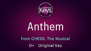 Anthem  D Original Key  from CHESS the Musical  Karaoke Piano with Lyrics [upl. by Jb]