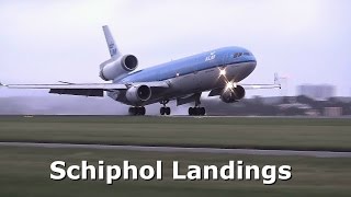 Amsterdam Airport Schiphol 20 landings on runway 18R36L Polderbaan [upl. by Ellerahs]