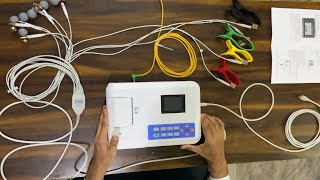 How to use ECG machine Contec 3 channel ECG CMS300GA setup and installation with all settings [upl. by Dettmer757]