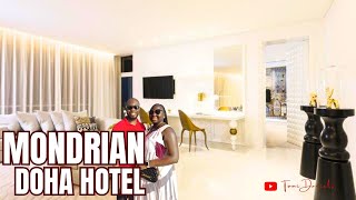 TOUR OF THE DELUXE LOFT SUITE OF MONDRIAN DOHA HOTEL IN QATAR 🇶🇦  QATAR TRAVEL VLOG [upl. by Hannazus]