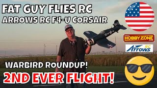 ARROWS RC CORSAIR F4U 1100MM 2ND EVER FLIGHT by Fat Guy Flies RC [upl. by Reseta]