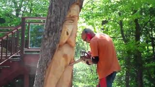 Oak Stump Chainsaw Carving by John Melo Mirror LakeMay 2011 [upl. by Ralston]