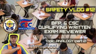 BFP amp CSC QUALIFYING WRITTEN EXAM REVIEWER TOPIC ANALOGY PART 2SAFETY VLOG 12 [upl. by Heathcote]