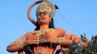 Delhis iconic 108 feet Hanuman statue soars above train tracks [upl. by Mansoor840]