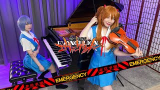 Neon Genesis Evangelion「A Cruel Angels Thesis」 When Rei and Asuka playing the Piano amp Violin [upl. by Cicero]