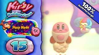 Kirby and the Rainbow Curse  Part 15 World 43  Kirby Rockets Big Blastoff 100 Walkthrough [upl. by Hwang899]