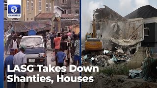 Demolition Of Shanties Houses On Lekki Coastal Road Hopeville Estate More  Eyewitness Report [upl. by Lesley]