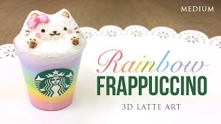 Rainbow Starbucks Latte Art  Cute Frappuccino DIY Clay Tutorial Collab with PinkSugarCotton [upl. by Nallad]