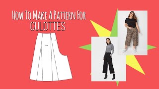 How To Make A Pattern for Culottes  Fashion Design  Pattern Cutting [upl. by Nosimaj]