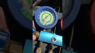 What low pressure looks like when low pressure keeps cycling pump automobile airconditioning [upl. by Llenil160]