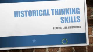 Historical Thinking Skills [upl. by Urita]