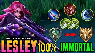 1 SHOT LESLEY BEST ONE HIT BUILD 2024 EASY ONE SHOT  BUILD TOP GLOBAL LESLEY 2024  MLBB [upl. by Lunette]