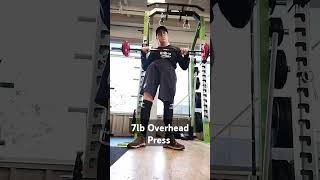 7lb Overhead Press fitness fitnessinspiration motivation fitnessmotvation [upl. by Boswall212]