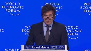 Javier Milei Speech in English via AI  World Economic Forum 2024 in Davos [upl. by Adnana39]