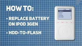 English HOW TO Replace iPod 3 Gen Battery and Change HDD to Compact Flash DIY Repair [upl. by Llerod339]